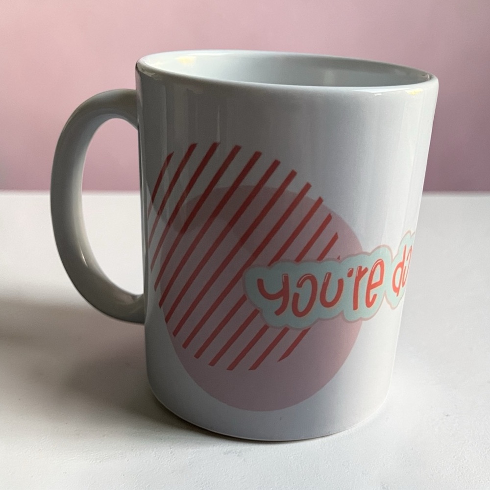 Floral White Ceramic Mug - Picture 3 of 4